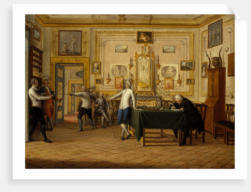 Kenneth Mackenzie, 1st Earl of Seaforth 1744 - 1781 at home in Naples: fencing scene by Pietro Fabris